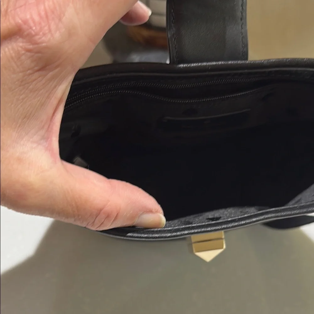 kate spade Black Leather Bucket Shoulder Bag with Gold Accent - Picture 4 of 5